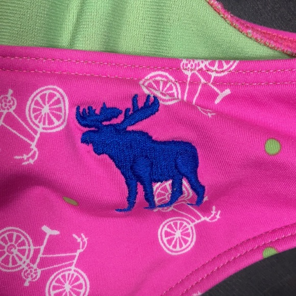 Large. Abercrombie & Fitch Underwire Monokini Pink w/ Green Polka Dots - Picture 4 of 6